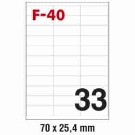 Etikete F-40 ILK 70x25,4mm pk100L Fornax