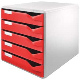 Kutija s 5 ladica Post set Leitz 52800025 crvena