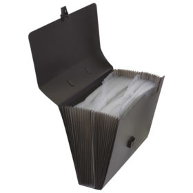 Torba za kućni budžet 26 pregrada s kopčom pp Donau crna - Slika 2