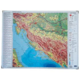 Mapa stolna Hrvatske obostrana 64x49 cm plastificirana Trsat