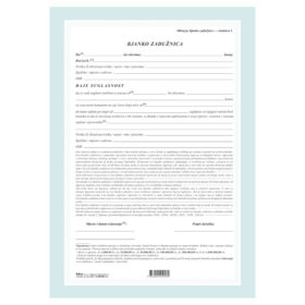 Bjanko zadužnica Obrazac A-638/BZ Fokus