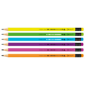 Olovka grafitna HB trokutasta s gumicom Fluo Connect sortirano