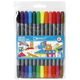 Flomaster školski 12boja obostrani Connect blister