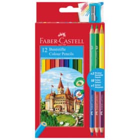 Drvene bojice 12 boja Faber Castell blister + 3 boje drvene obostrane i šiljilo GRATIS