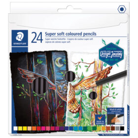 Boje drvene 24boje Super Soft black Design Journey Staedtler blister