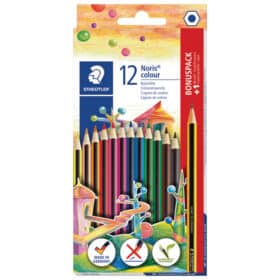 Drvene bojice 12 boja Noris colour + olovka grafitna HB gratis Staedtler