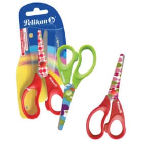 škare školske pelikan crvene zelene na točkice