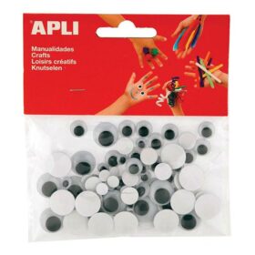 Naljepnice pomične oči Apli crne okrugle 100 kom