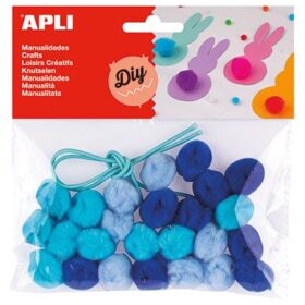Pom pom APLI za izradu nakita plavi tonovi 25kom 14796