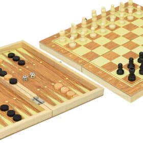 Igra društvena šah Ches 2u1 u drv. kutiji 24x12x3 cm P240