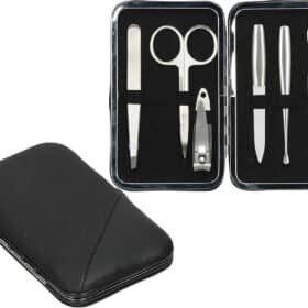 Manikir set 6-dijelni TRIP u etuiju crni, umjetna koža