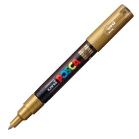 Marker UNI Posca PC-5M za hobby i art, vodootporan, 1.8-2.5mm zlatni - Slika 2