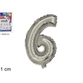 Balon folijski broj 6 srebrni