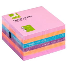 Blok samoljepljivi 76x76mm 6x 75 listova Q-Connect Ultra rainbow KF02515