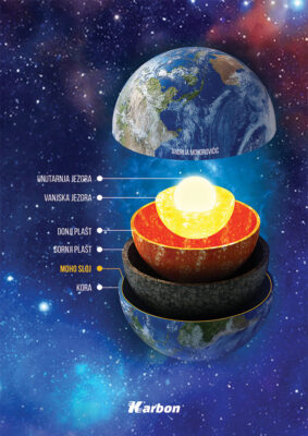 Bilježnica Zemljopis tvrdi uvez A4/D KARBON s memom 96 L