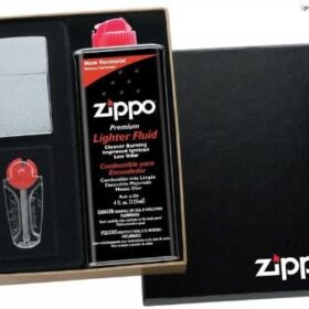 Zippo poklon set regular sa benzinom, kremenom upaljačem model 200/ regular