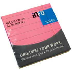 Blok Samoljepljivi Crte 75x75 Roza