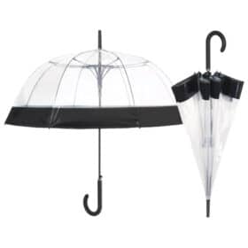 Automatik kupola kišobran - prozirni sa crnim rubom