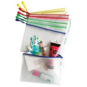 Etui pvc sa zipom A5 - prozirno-bijeli sa zipom u bojama