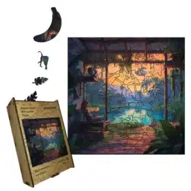 drvene puzzle u drvenoj kutiji, motiv pogled sa terase