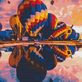 slikanje po brojevima 40x50 ballons sa drvenim okvirom i setom za slikanje