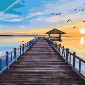 Slikanje po Brojevima 50x40 Bridge to West | Set s Drvenim Okvirom | Kreativni Hobi