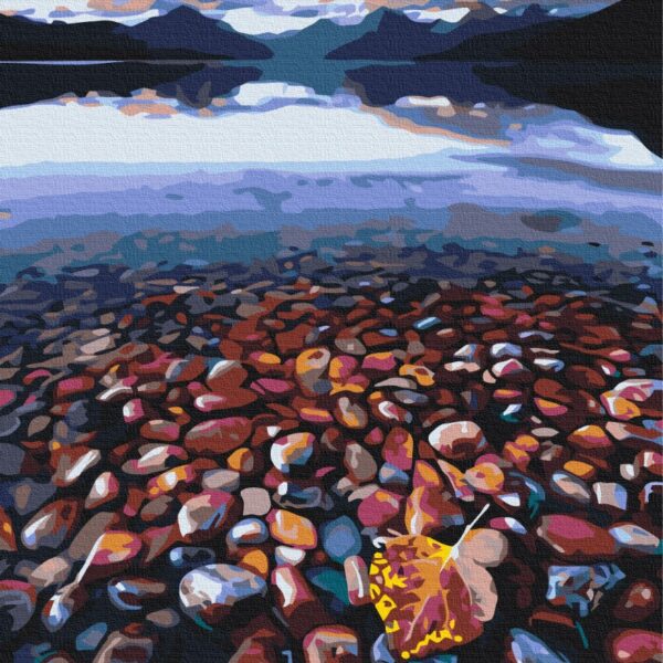 Kamenje u planinskom jezeru/ set za slikanje po brojevima 50 x 40 cm