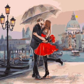 Poljubac u Veneciji set za slikanje po brojevima 50 mx 40 cm
