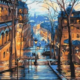 Slikanje po brojevima / set 50 x 40 cm Evening city after rain